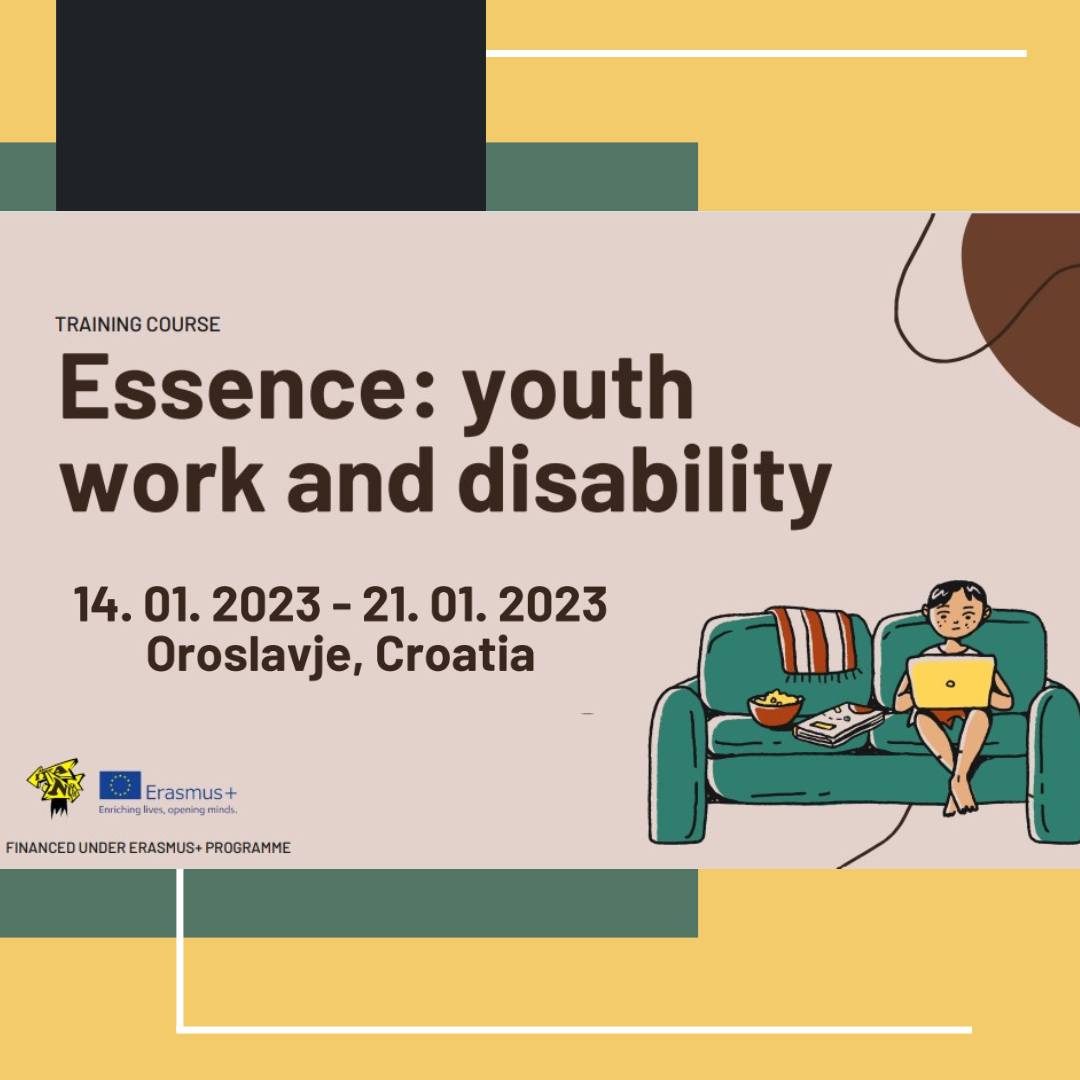 Ταξίδια Erasmus+: Training course “Essence: youth work and disability” Κροατία  14 – 21/01/ 2023